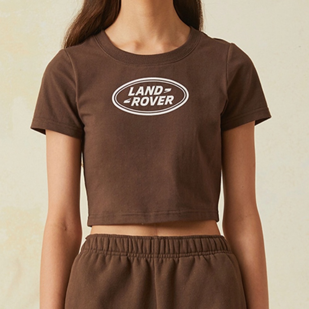 Land rover logo embroided crop top